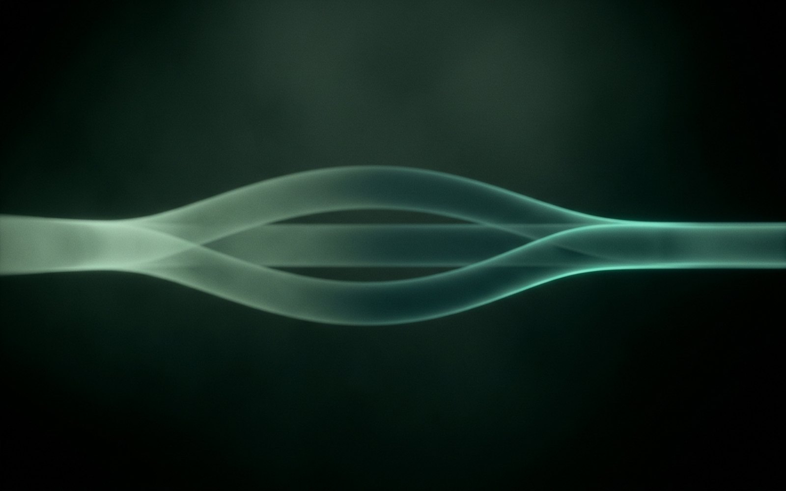 A ribbon of light separating into parallel bands and merging