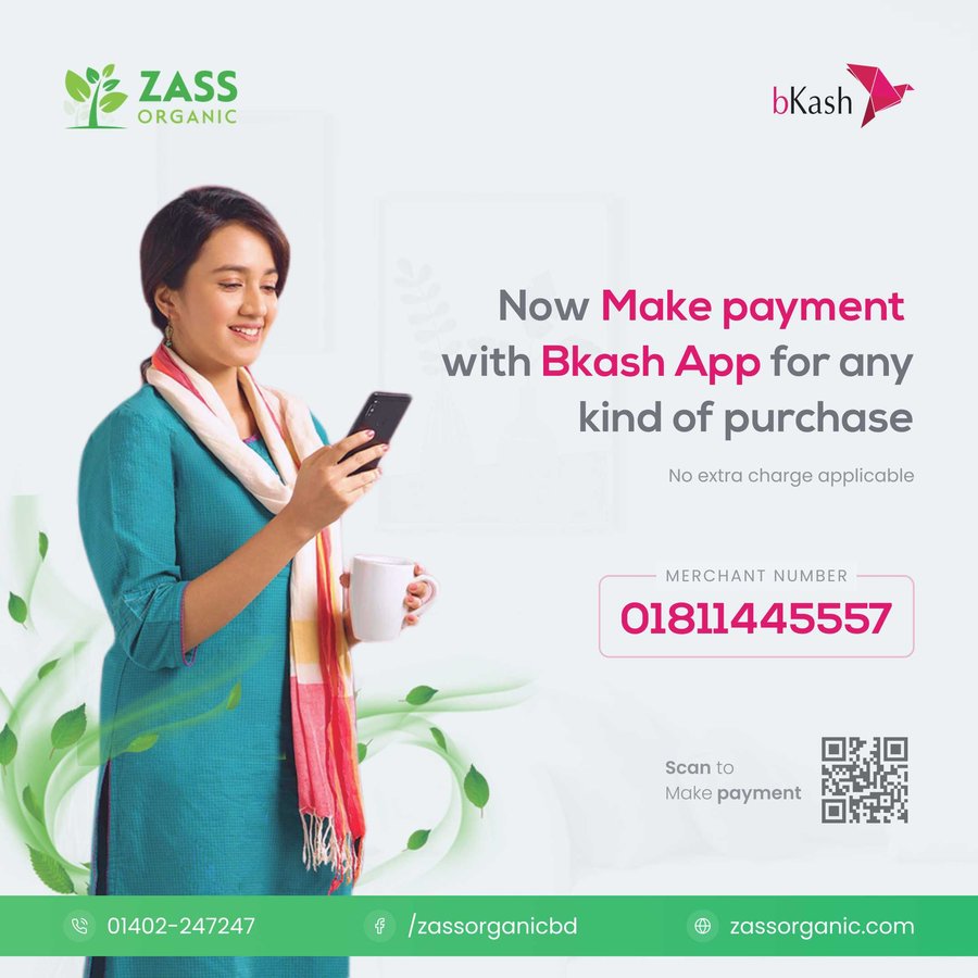 Zass Organic — mobile-payment campaign creative, one of the two years of brand and marketing content produced for the client.